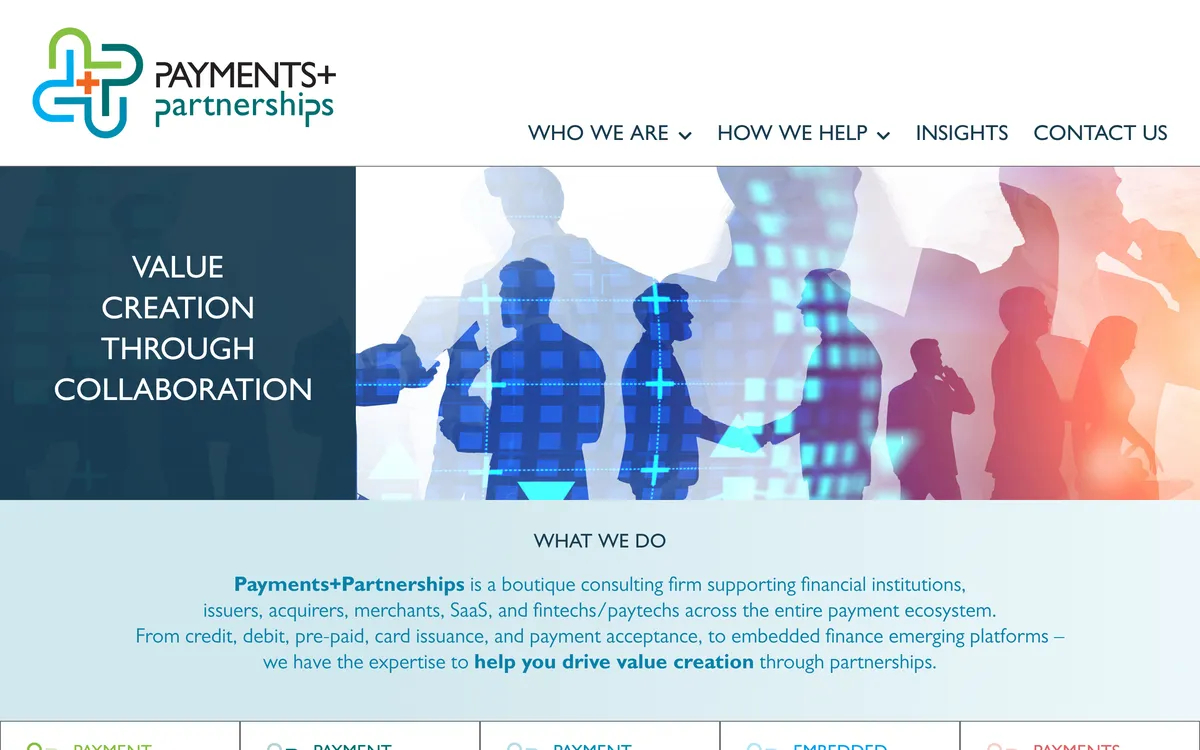 Payments + Partnerships homepage
